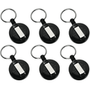 6 Pack Rexel Retractable Key Holder Mini With Keyring And Cord Black 9800502 (6 Pack) - SuperOffice