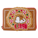 Loungefly Peanuts Snoopy Gingerbread Wreath Scented Zip Around Wallet