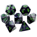 Chessex 26445 Gemini Black-Grey/Green 7-Die Set