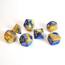 Chessex 26422 Gemini Polyhedral Blue-Gold/White 7-Die Set