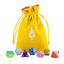 Fanroll: Small Velvet Dice Bag: Gold w/ Red Satin