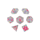 LPG Dice RPG Set Inscripted Sakura Pastel White