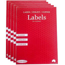 Stock Forms 2UP Inkjet Laser Labels A4 Fluoro Yellow 100 Sheets Pack 5
