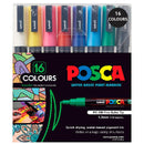 Uni POSCA PC-3M Paint Markers 1.3mm Assorted Colours 16 Pack