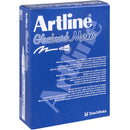 Artline Glass Marker Removable 2mm Bullet Tip White Box 12