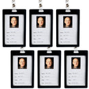 Rexel Id Coloured Plastic Card Holder Portrait Black Pack 6