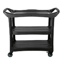 Cleanlink 3 Tier Utility Cleaning Trolley Lockable Wheels Castors 12020 - SuperOffice