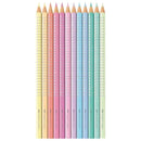 Faber-Castell Pastel Sparkle Triangle Colour Pencils Tin Set 12 Pack 16-201910 - SuperOffice