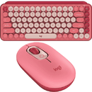 Logitech POP Keys Mouse Wireless Mechanical Keyboard Bundle Set Emoji Rose Pink 910-006516 + 920-010579 - SuperOffice