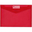 Marbig Doculope Folder Wallet Button Closure A4 Translucent Red Pack 10 2015003 (10 Pack) - SuperOffice