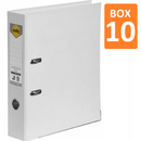 Marbig Linen Lever Arch File Folder A4 White 10 Pack Bulk 6601008 (10 Pack) - SuperOffice