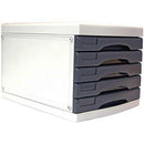 Metro Desktop Filing 5 Drawers A4 Grey 234755 - SuperOffice