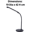 Nero Black Flexi Desk Lamp LED Flexible 3 Dimmer Level 330008 - SuperOffice