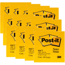 Pack 12 Post-It 654-CT Notes 73x73m Neon Citrus Yellow Sticky 70016074083 (12 Pack) - SuperOffice