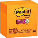 Post-It 654-5Ssno Super Sticky Notes 76 X 76Mm Neon Orange Pack 5 6545SSNO - SuperOffice