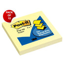 Post-It R330-12SSCY Super Sticky Pop-Up Notes 75x75mm Yellow Pack 12 Pads 70071419595 - SuperOffice