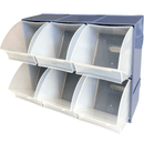 Shuter 6 Compartment Organiser Storage Cabinet Tilt Free Block Bin Stackable TF-306 - SuperOffice