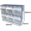 Shuter 6 Compartment Organiser Storage Cabinet Tilt Free Block Bin Stackable TF-306 - SuperOffice