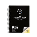 Spirax Kode 3-Subject Section Notebook Book A5 Black 5 Pack Bulk 56961C (5 Pack) - SuperOffice