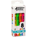 Texta Bullet Highlighter Assorted Box 8 Hangsell 48919 - SuperOffice