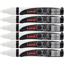 Uni-Ball Chalk Marker Bullet Tip 2.5mm White 6 Pack PWE5MWH - SuperOffice